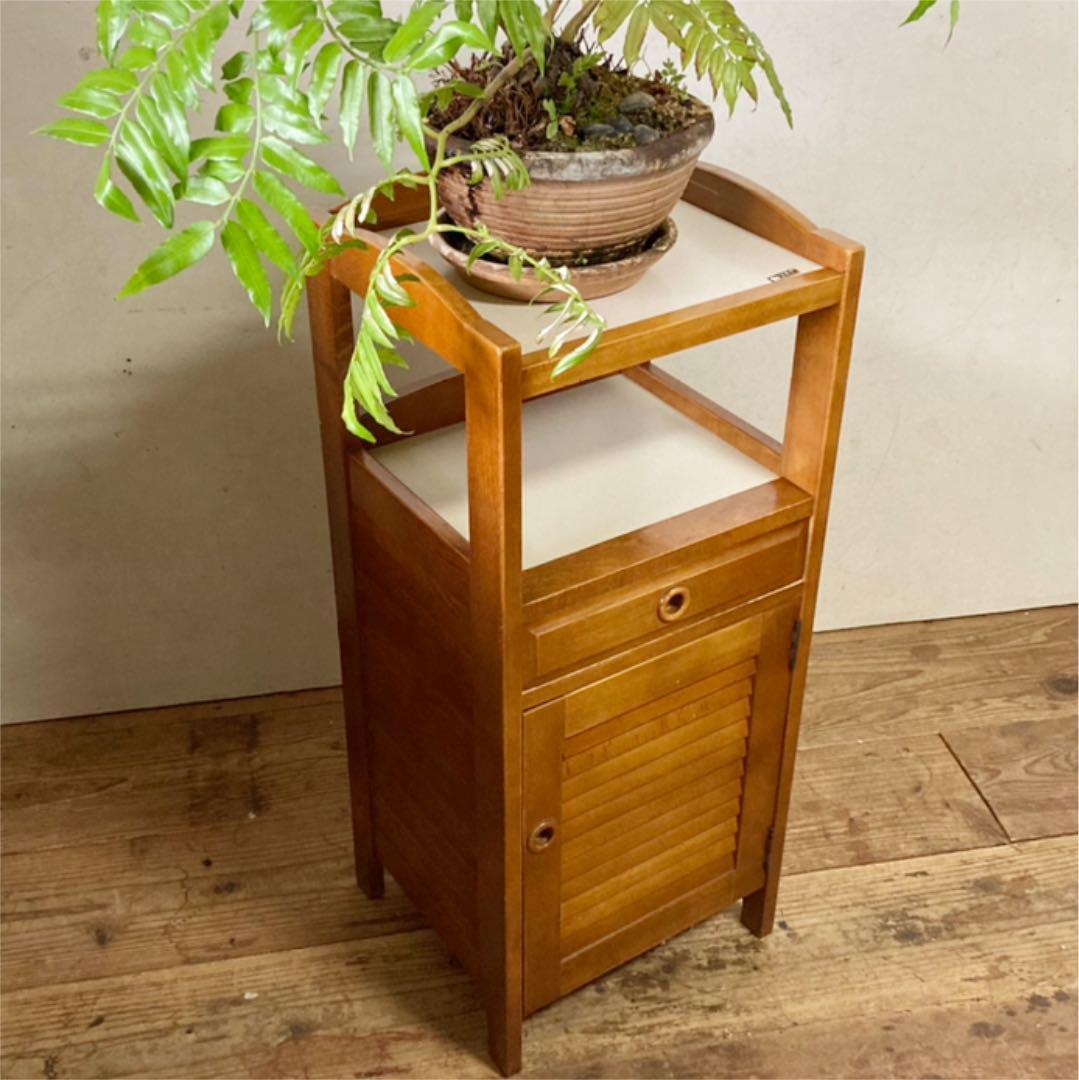 オールド カリモク 電話台 コンソール 収納 ラック レトロ