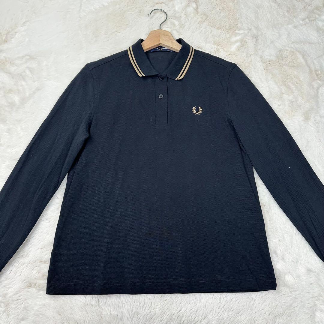 ✨美品✨フレッドペリー 金刺繍 ポロシャツ G3636 黒 長袖 UK12 L