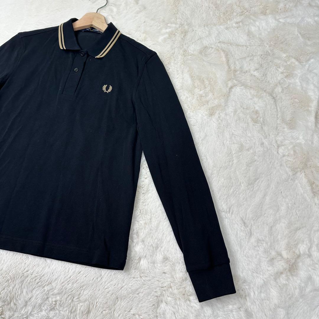 ✨美品✨フレッドペリー 金刺繍 ポロシャツ G3636 黒 長袖 UK12 L
