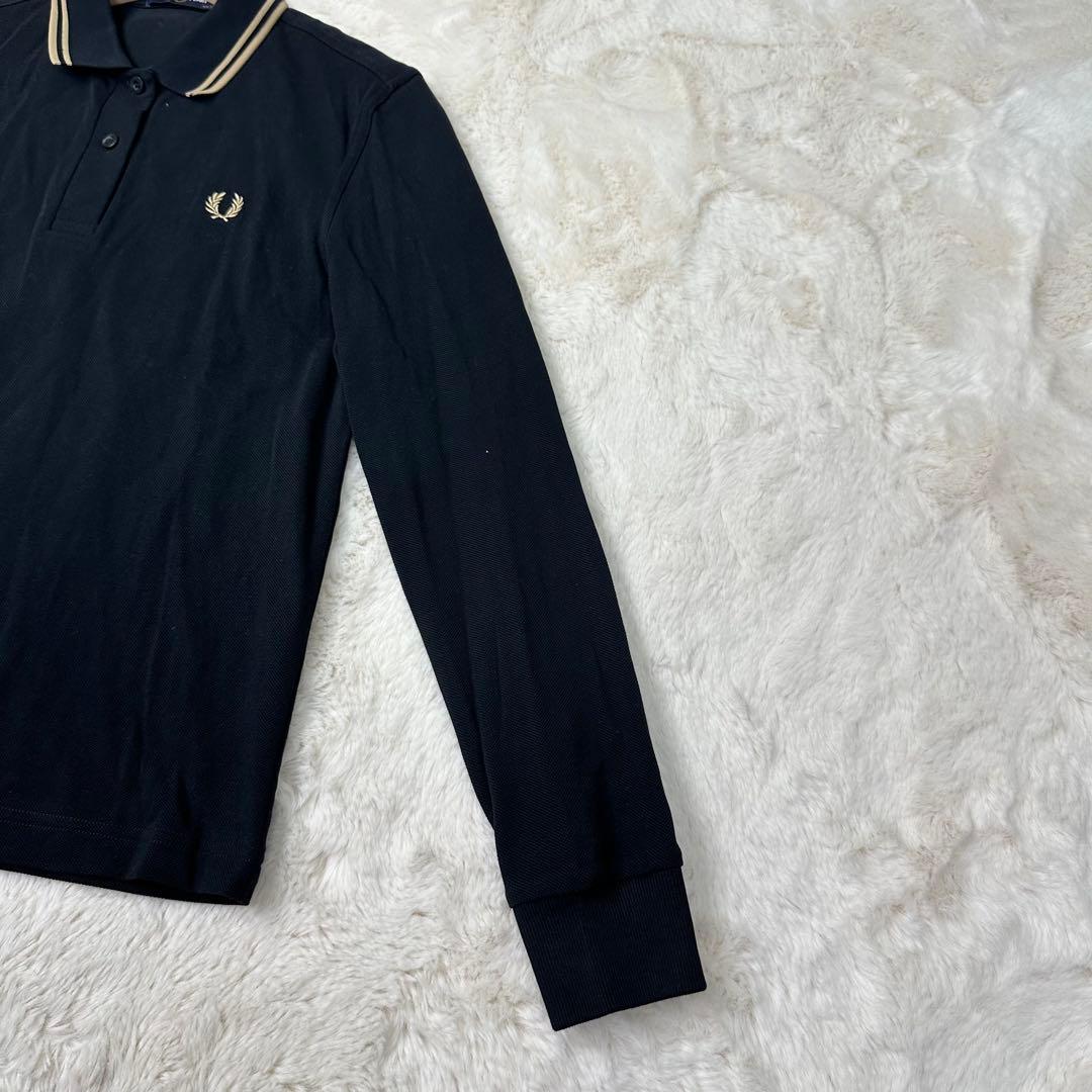 ✨美品✨フレッドペリー 金刺繍 ポロシャツ G3636 黒 長袖 UK12 L