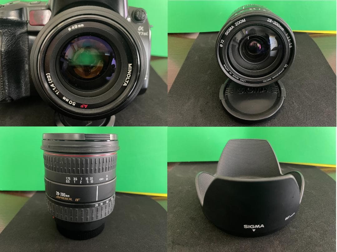 【稼働品】ミノルタα807si本体、50mm、28-200mm、縦型グリップ等々