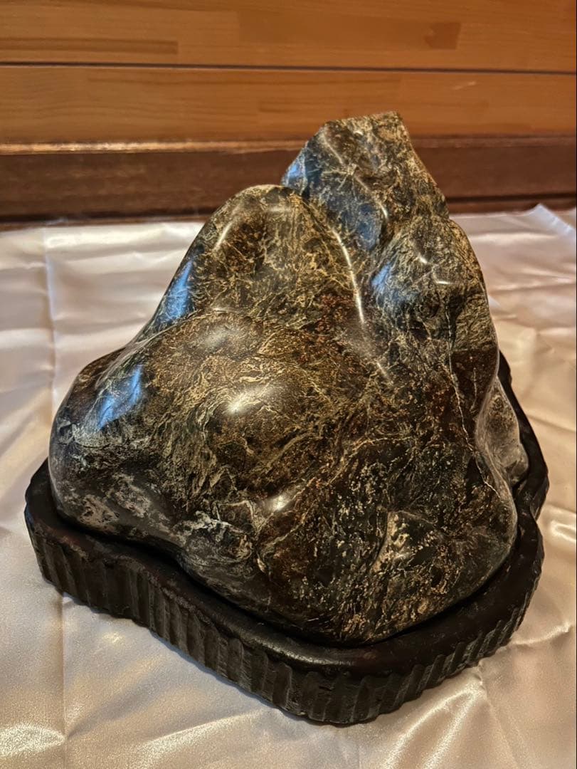 水石 鑑賞石 天然石 14.5kg 台付き