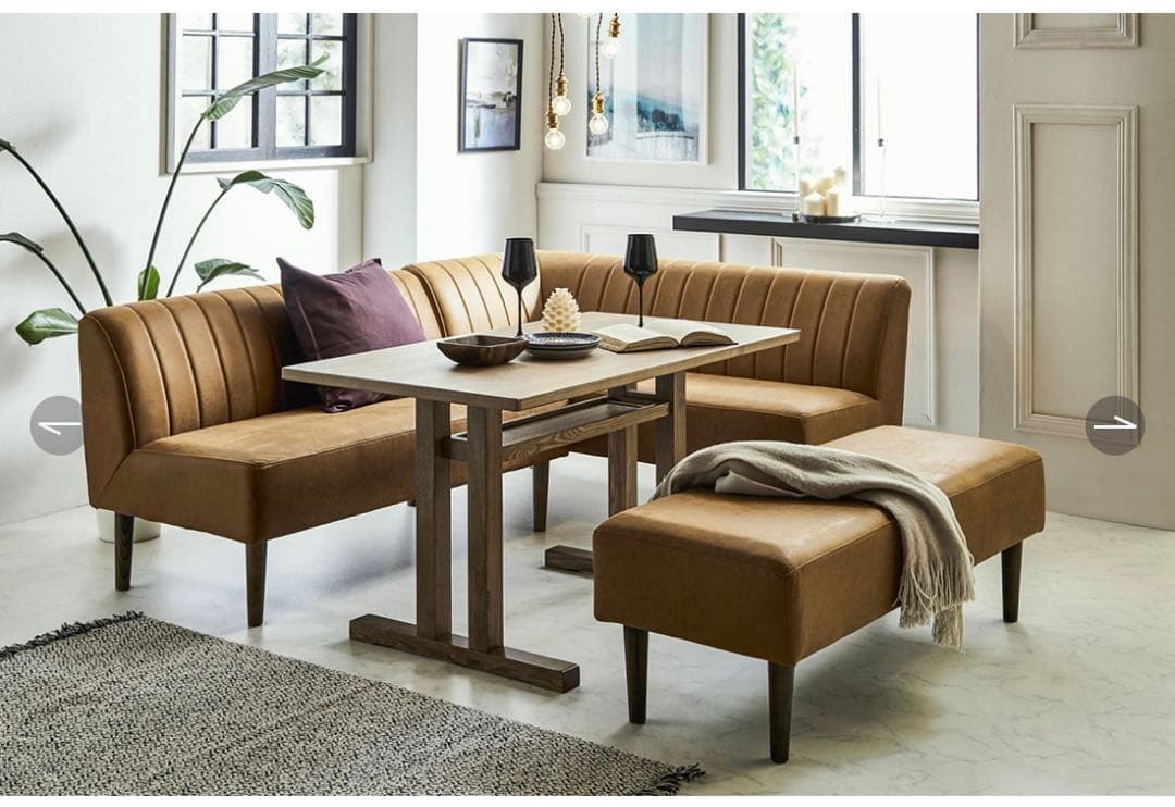 ニロ①ダイニングソファ　ソルナ　２個セット