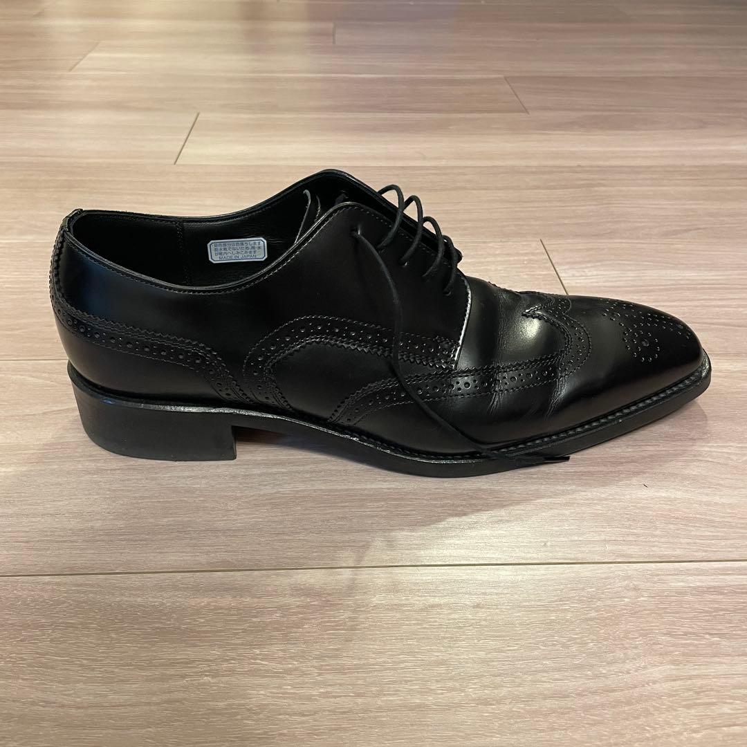 【リーガル】ブラックレザー　ウィングチップシューズ