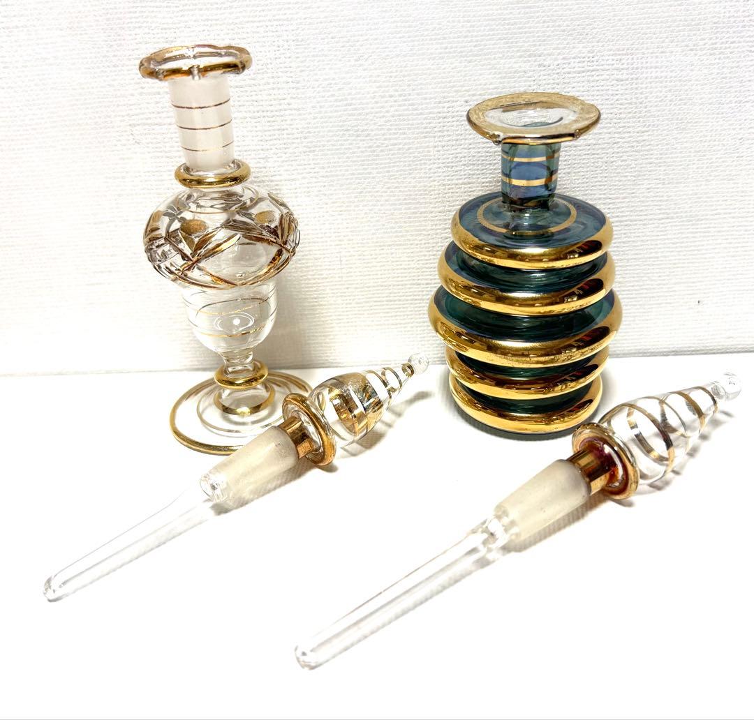 エジプト　香水瓶　アートガラス　アトマイザー　9個セット