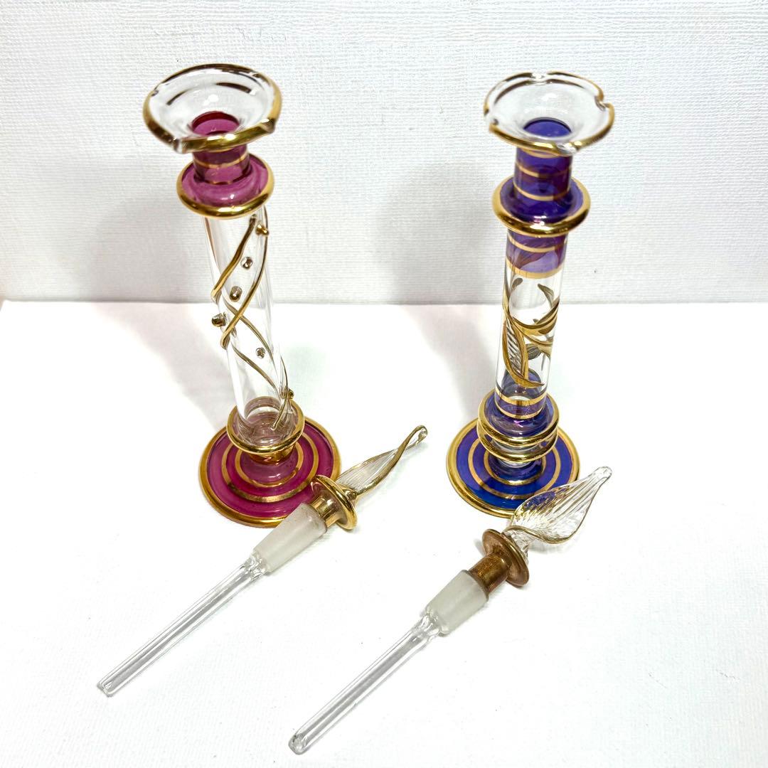 エジプト　香水瓶　アートガラス　アトマイザー　9個セット