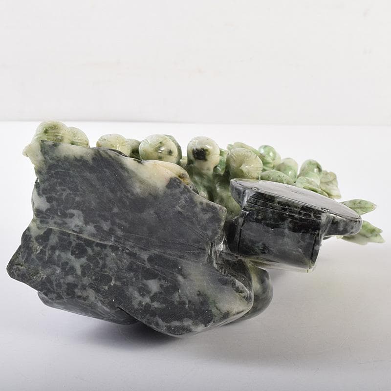 中国　玉石翡翠玉　果実彫　床飾　置物　重さ約1371g　D　R7574