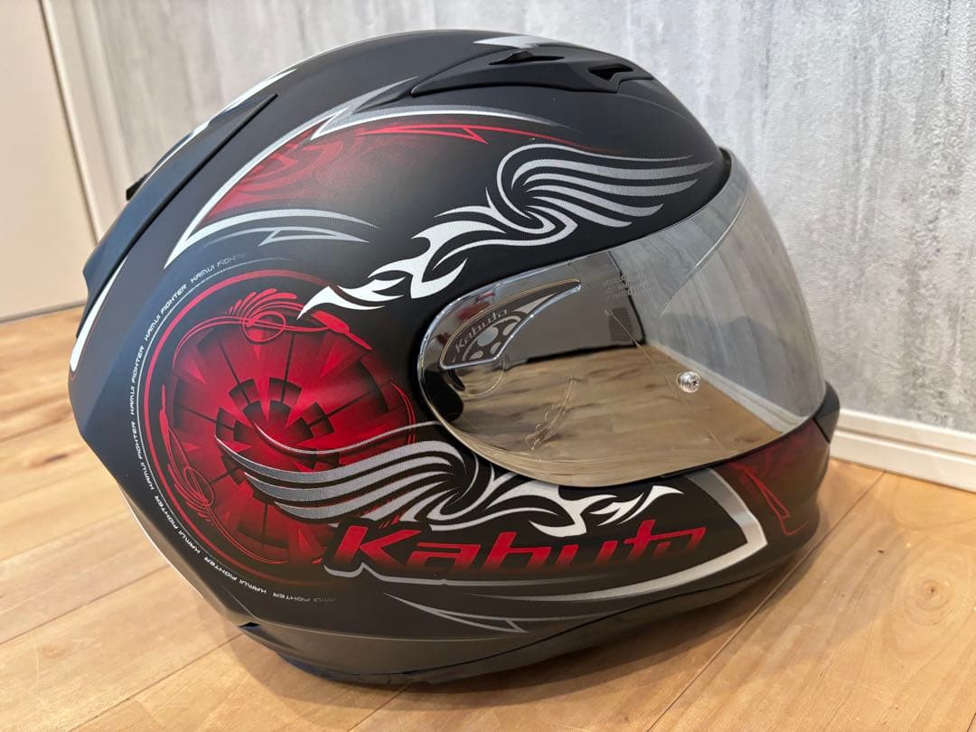 KABUTO フルフェイスヘルメット ブラック/レッド　Ｌサイズ