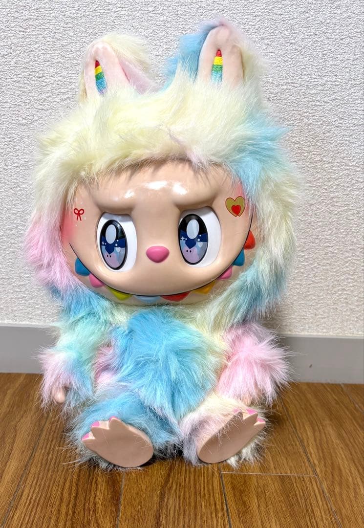 ZIMOMO ジモモ　38CM ぬいぐるみ ♡LABUBU レインボー