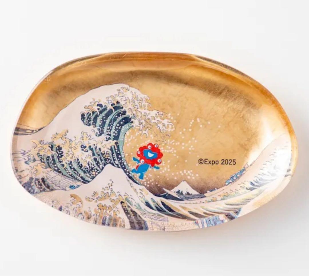 【新品未開封】大阪関西万博 ミャクミャク 箔一 箔名画 ガラストレー　小皿