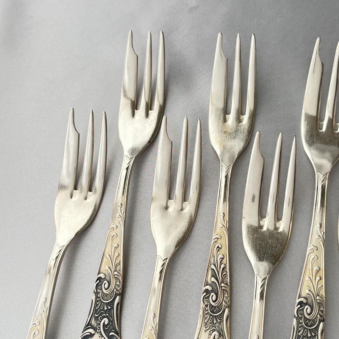 【ドイツ】ケーキフォーク 12本【シルバープレート】