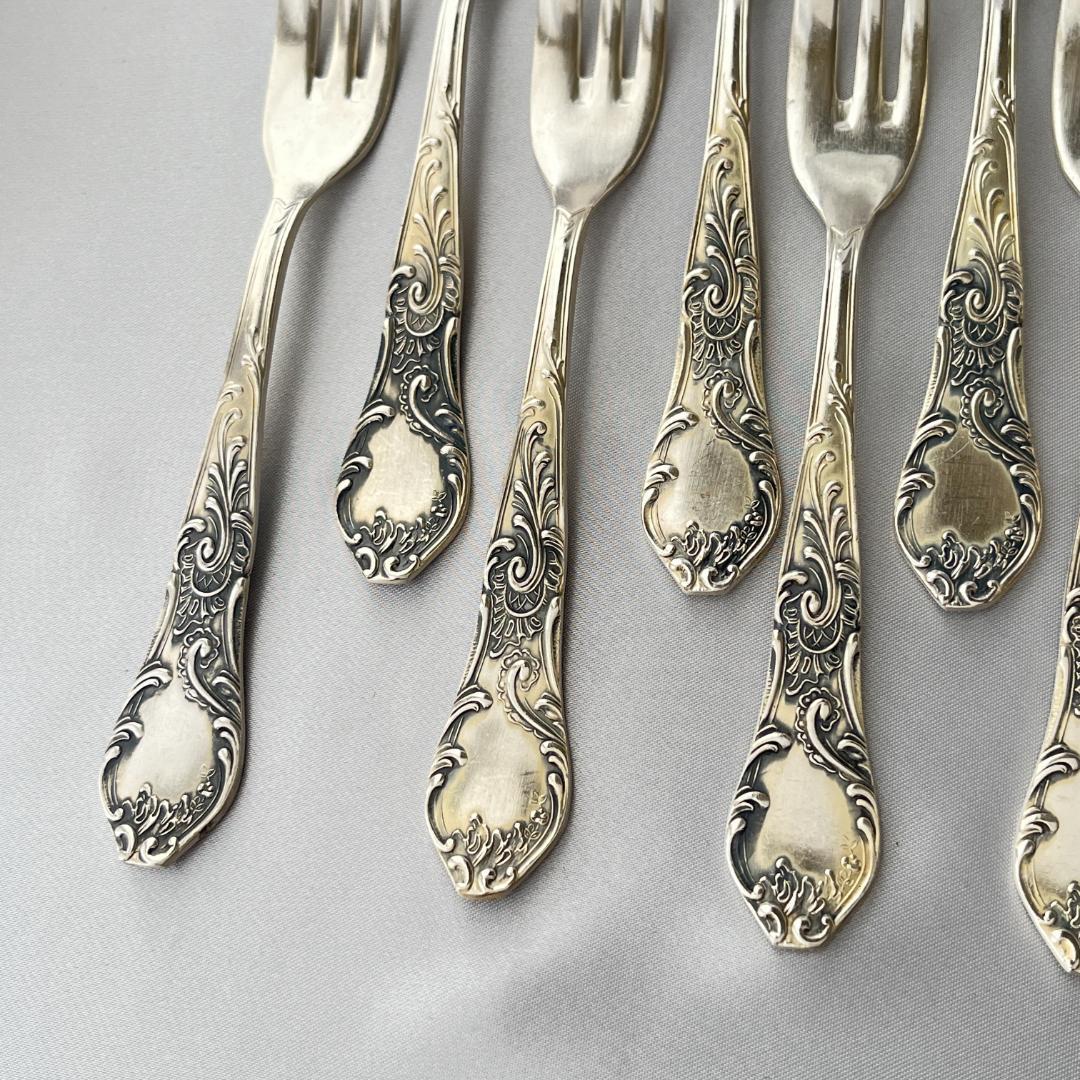 【ドイツ】ケーキフォーク 12本【シルバープレート】