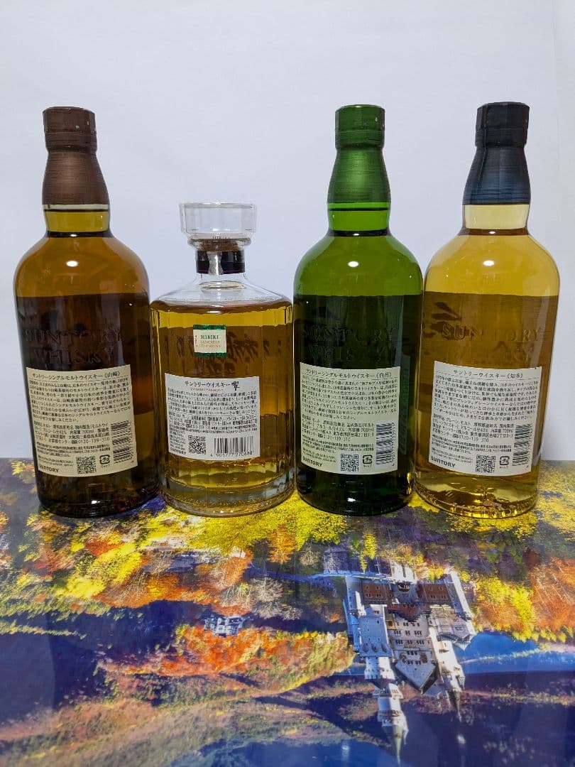 サントリー山崎NV，白州NV，響ジャパニーズハーモニー，知多 4本セット。