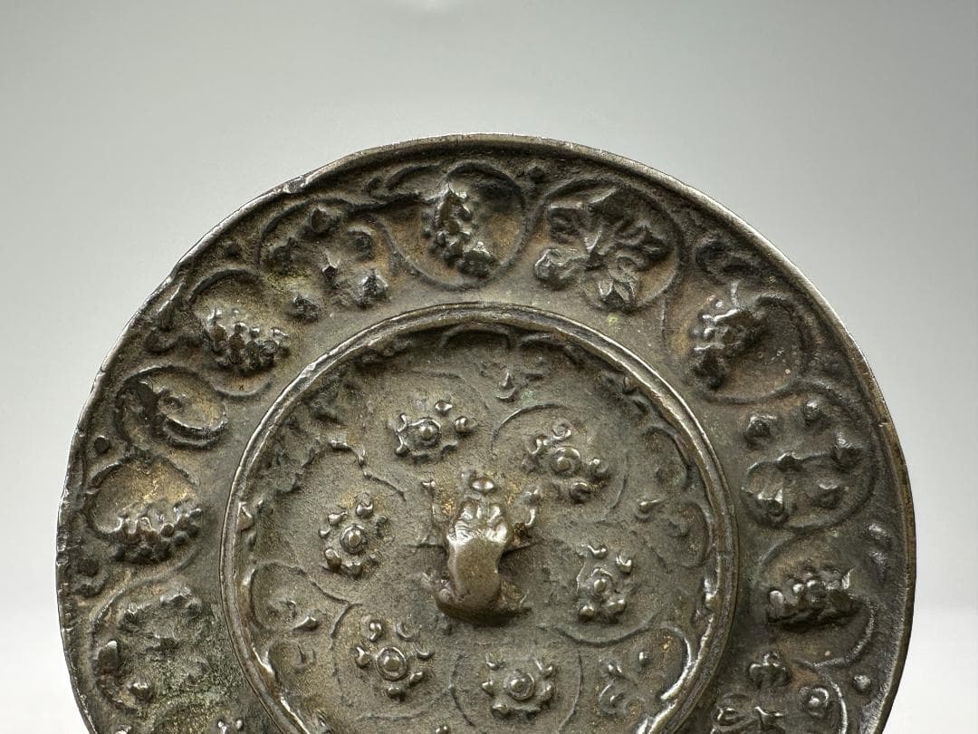中国美術　唐時代　海獣葡萄文銅鏡　古鏡　時代物　古物保証　旧蔵出し
