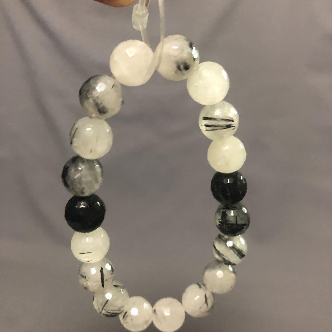 ルチルクォーツ念珠　最上級品　金線水晶