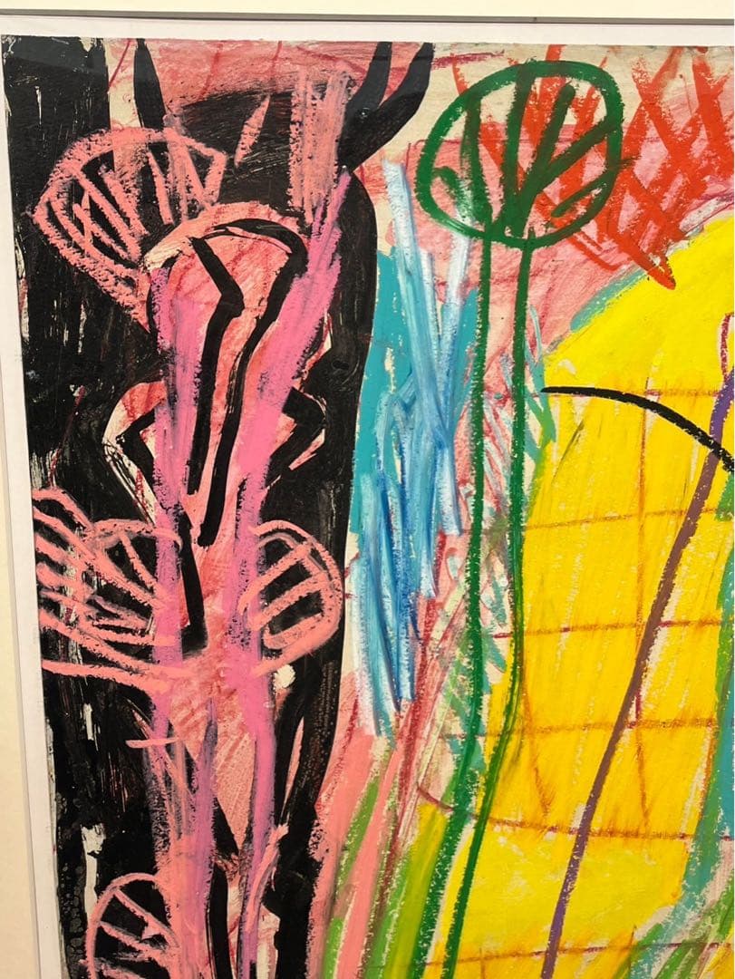 堀越千秋「ニース」1988年 カルトレにアクリル・オイルパステル 額装済