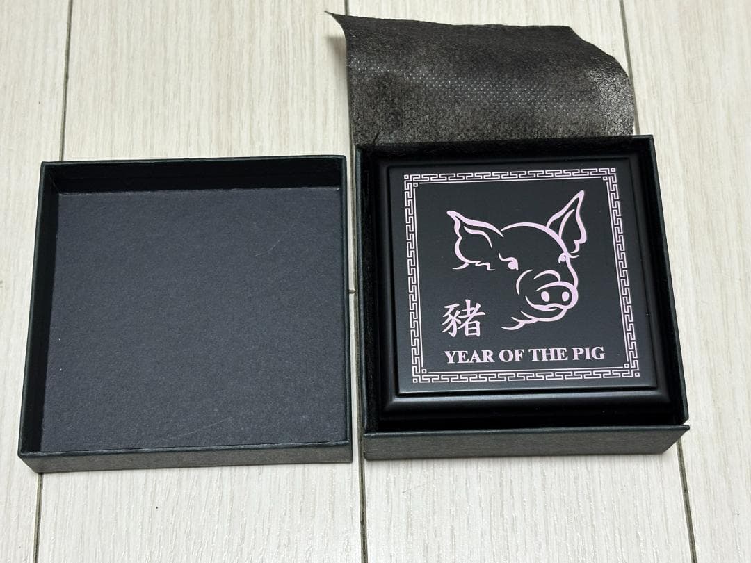 【新品/未使用】2019 パラオ　干支　猪図　金メッキ　5ドル銀貨