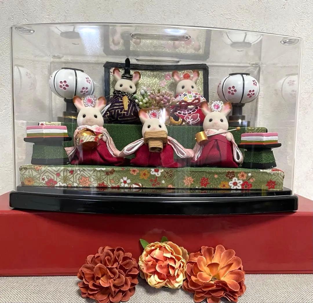 雛人形 二段飾り シルバニア赤ちゃん ケース入り