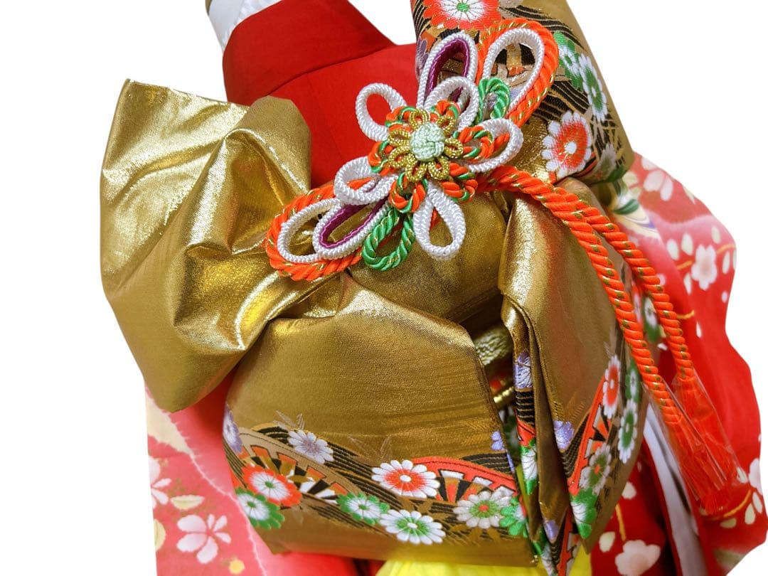 豪華正絹!赤×ゴールド♡七五三　7歳　女の子　フルセット　一式　辻ヶ花風