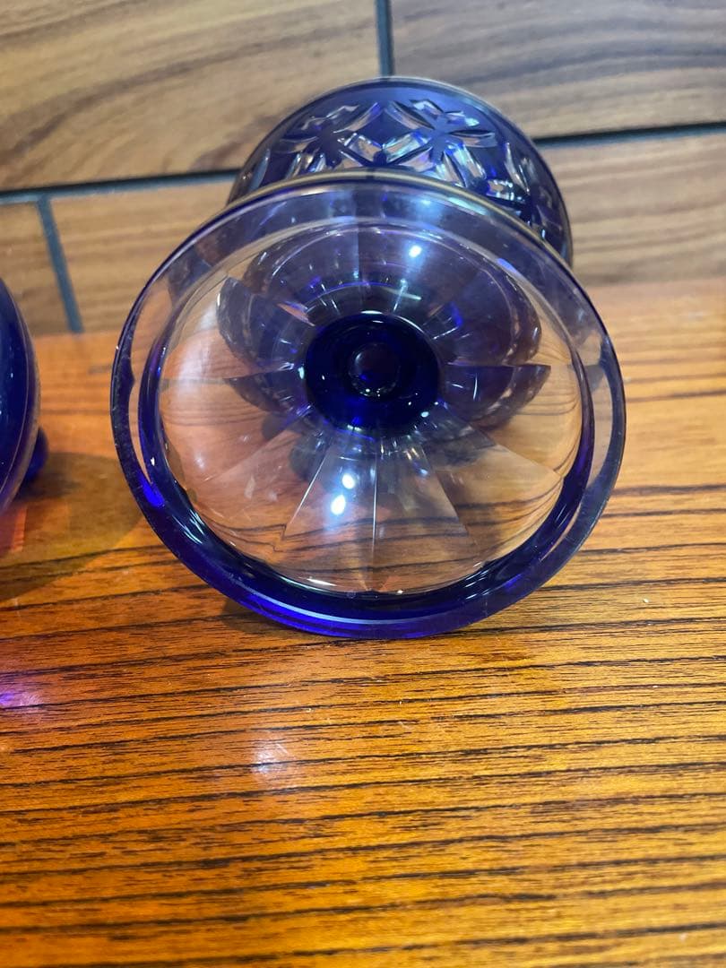 ゴブレット蓋付き　飾り　切子　金彩