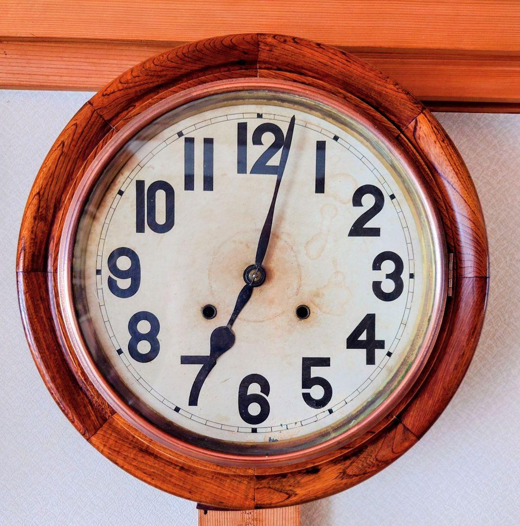 〈完動・美品〉精工舎①　十二吋グレシャム丸型ゼンマイ振り子時計