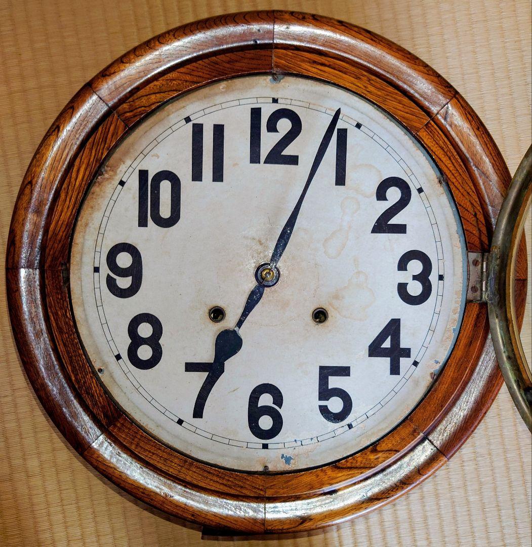 〈完動・美品〉精工舎①　十二吋グレシャム丸型ゼンマイ振り子時計