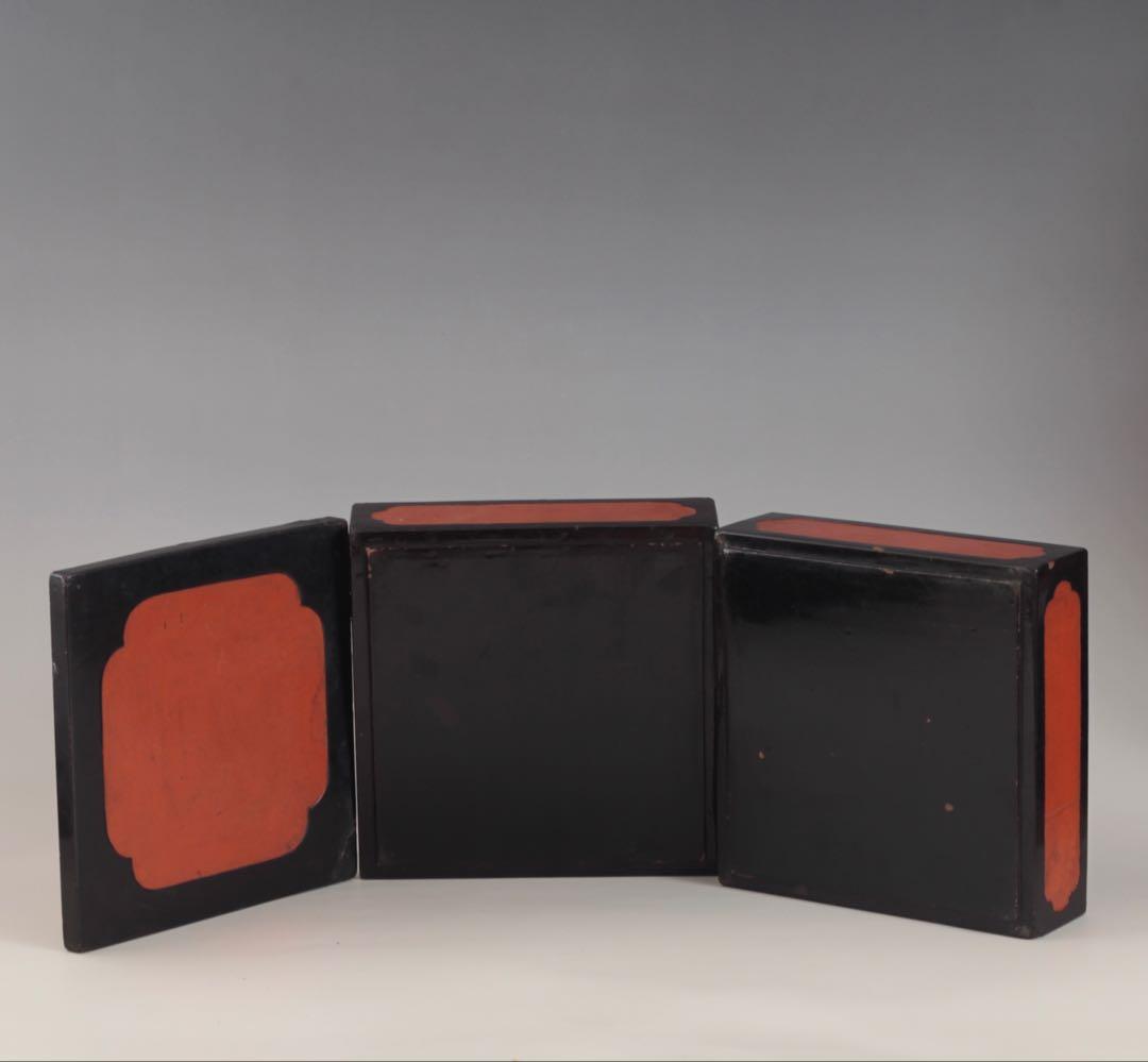 黒/朱 古い 二段重 漆器 古美術 古道具 アンティーク