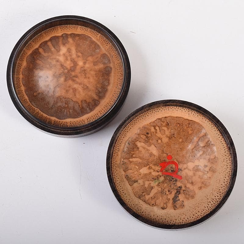 茶道具　畑幸春作　竹根丸香合　八幡宗豊極め箱　C　R7975