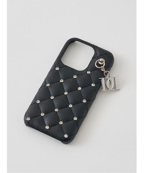 Darich キルティングビジューDDチャームiPhoneケース　13Pro　黒