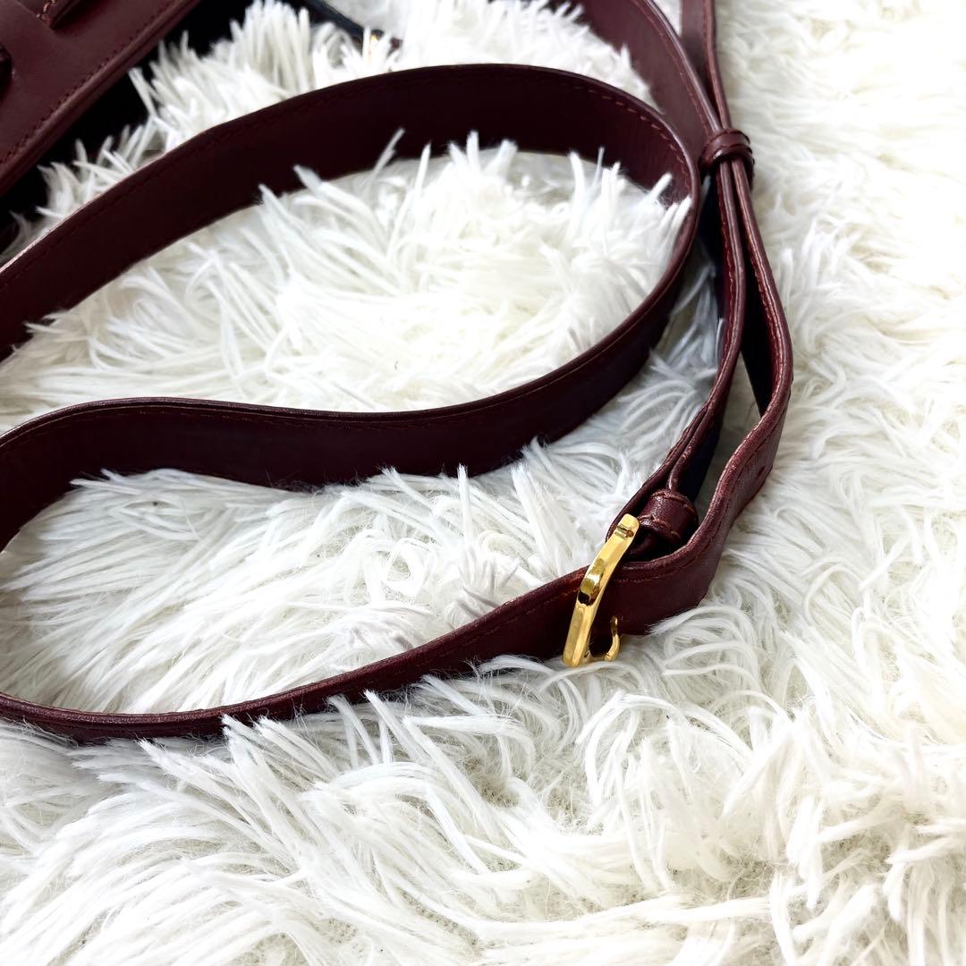 カルティエ　Cartier ショルダーバッグ　マストライン　ボルドー　ゴールド