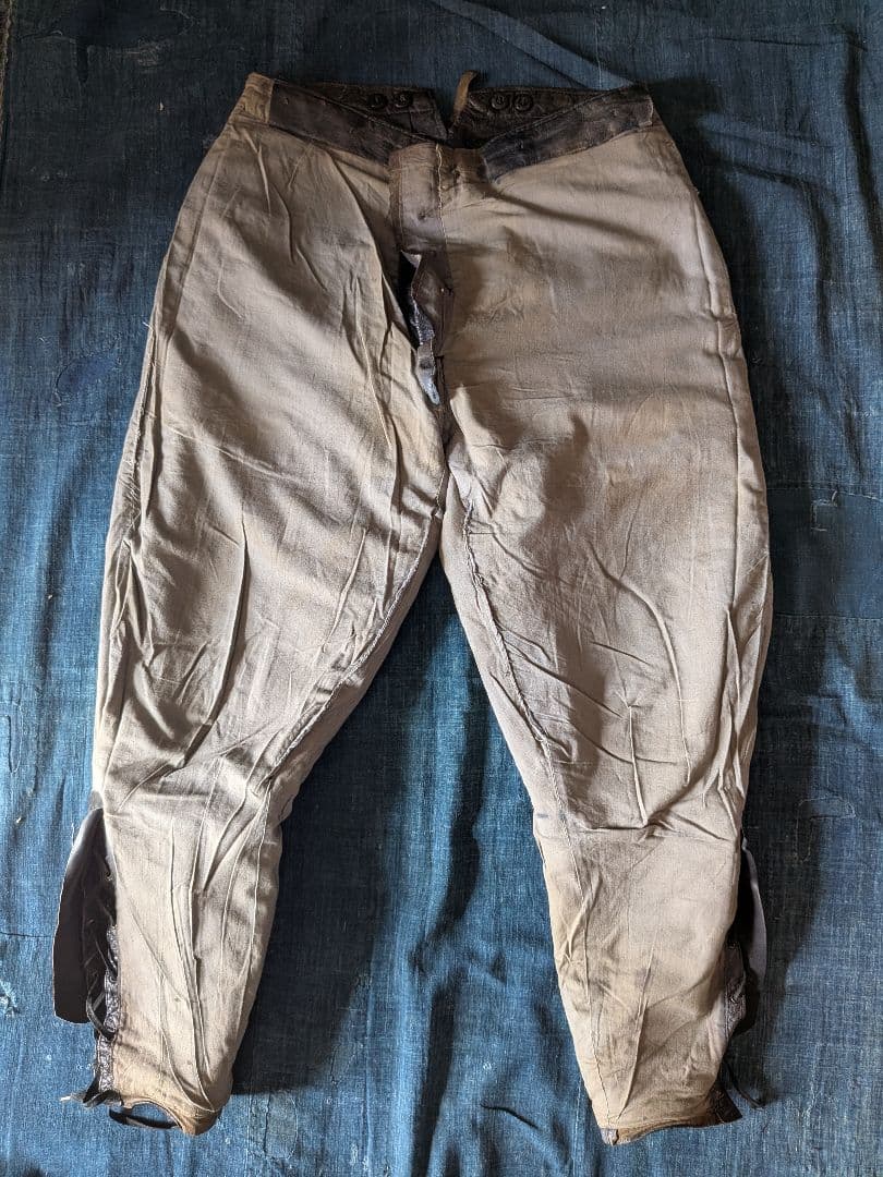 30s40s フランス ビンテージ レザージョッパーズパンツ モーターサイクル