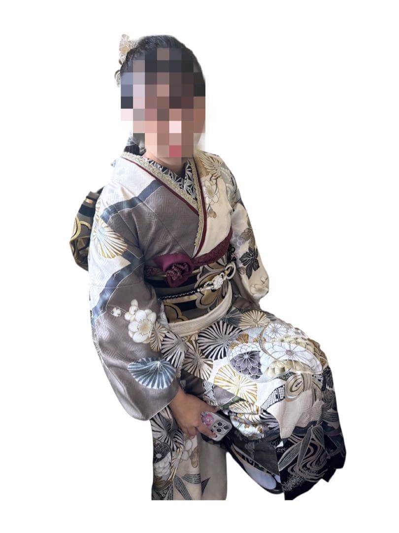 アリエル 振袖 成人式 グレー系花柄振袖