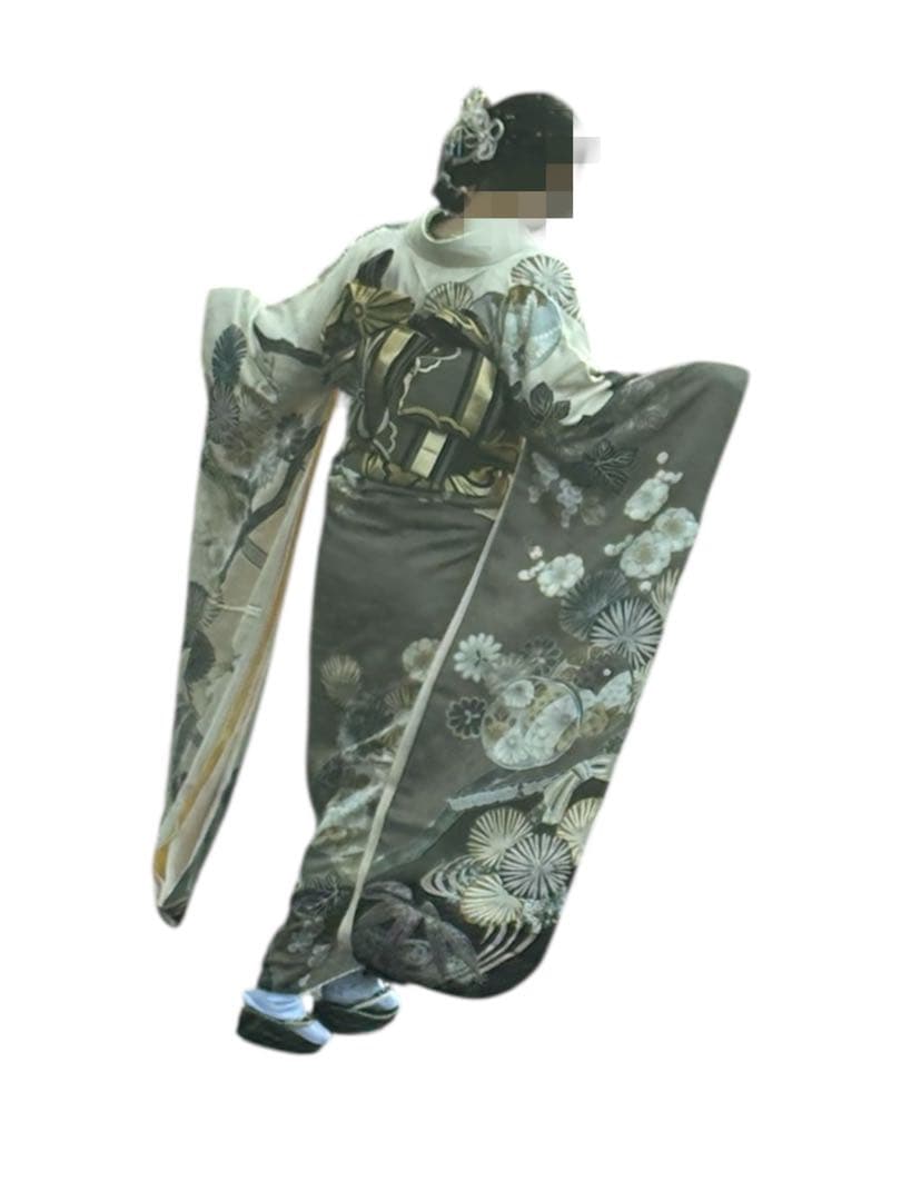 アリエル 振袖 成人式 グレー系花柄振袖