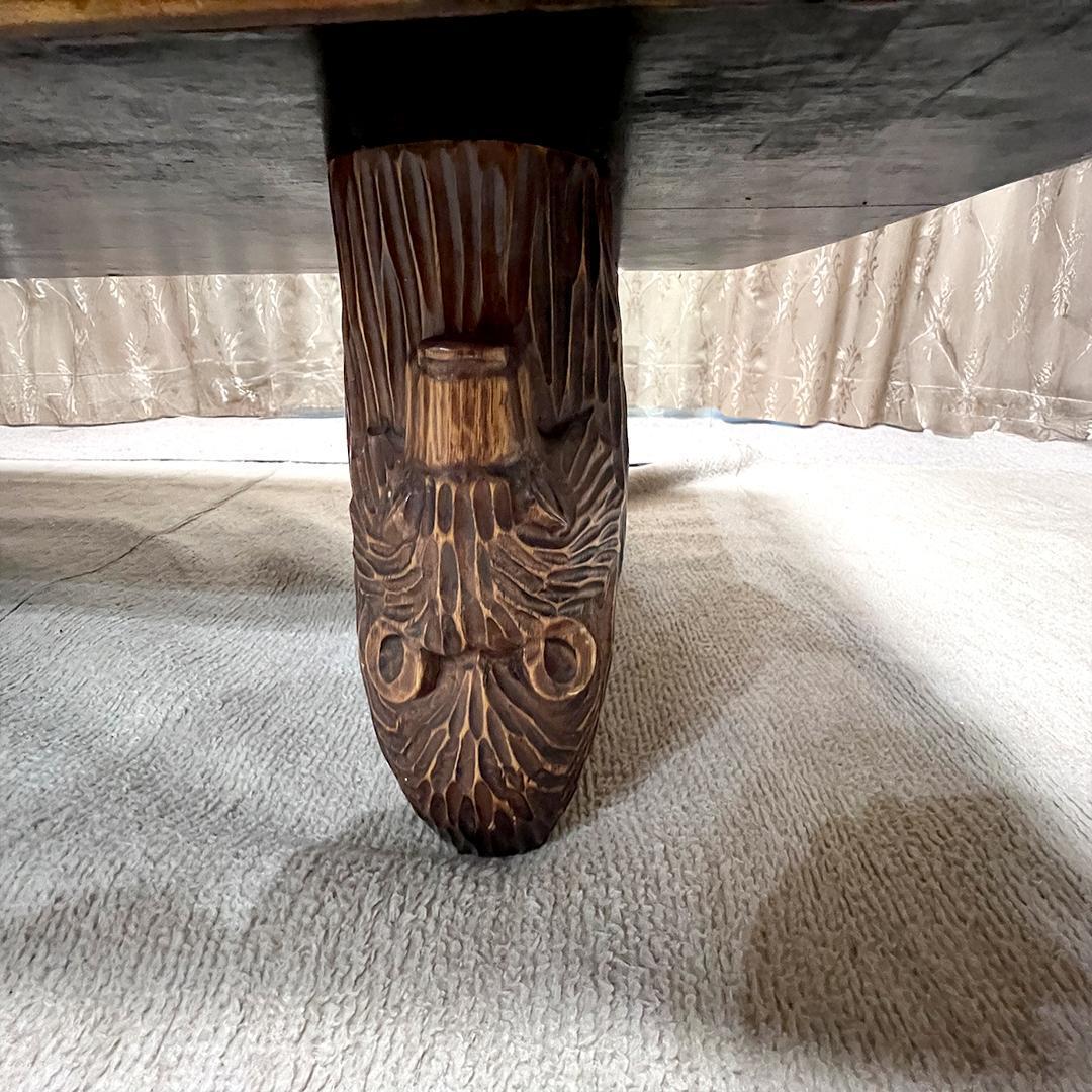 【希少】中国美術 干支 テーブル アンティーク 彫刻 木彫 ガラス天板 縁起物