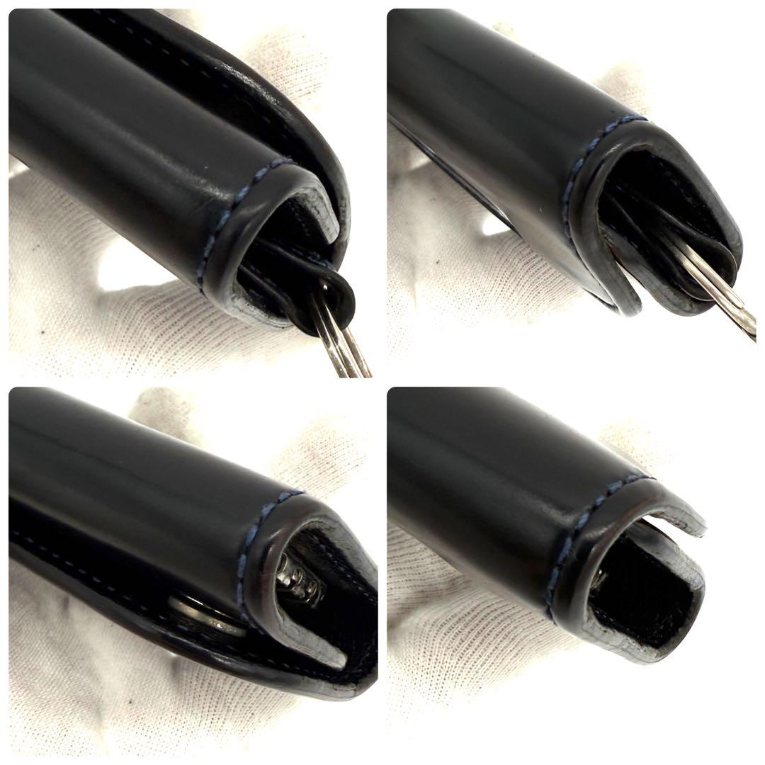 ★美品★ワイルドスワンズ キーケース クリッパー2 シェルコードバン ネイビー