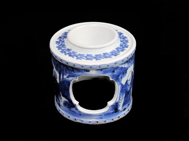 古伊万里　染付　七賢人の図　大振盃台　D351AS-fbhc