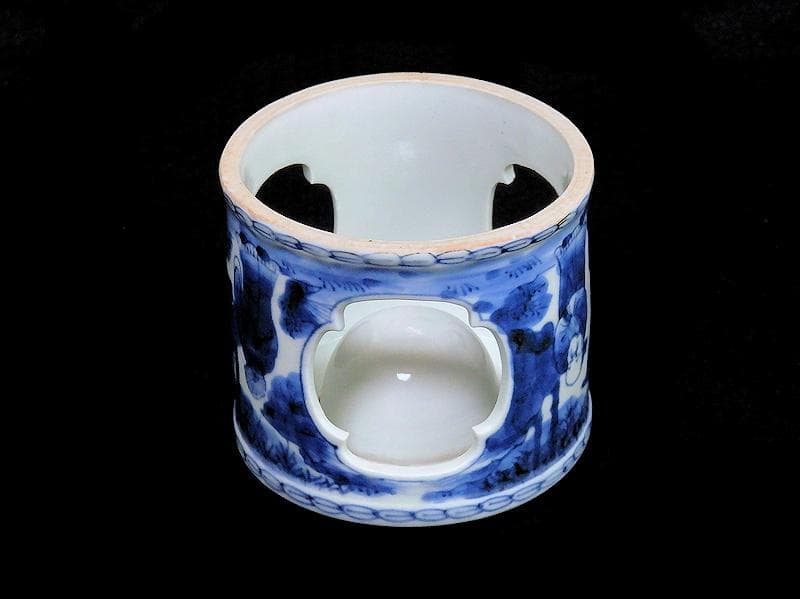 古伊万里　染付　七賢人の図　大振盃台　D351AS-fbhc