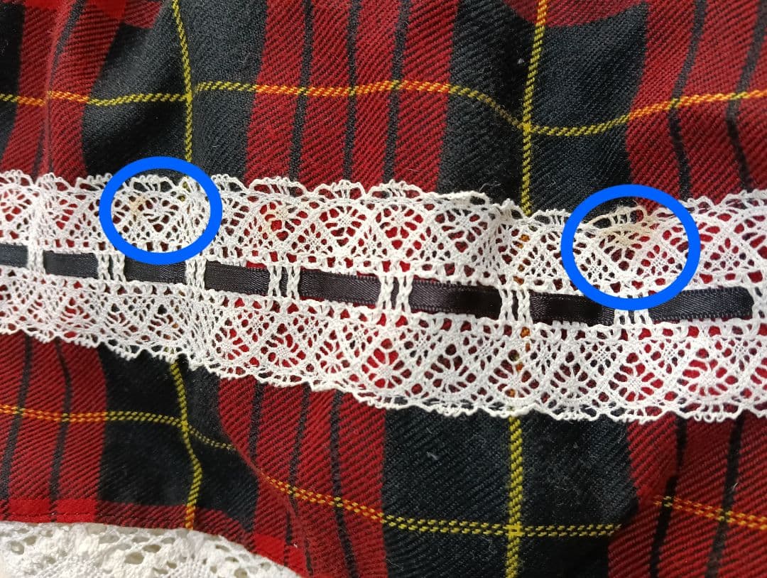 初期メタモルフォーゼ 赤黒チェック フレアスカート