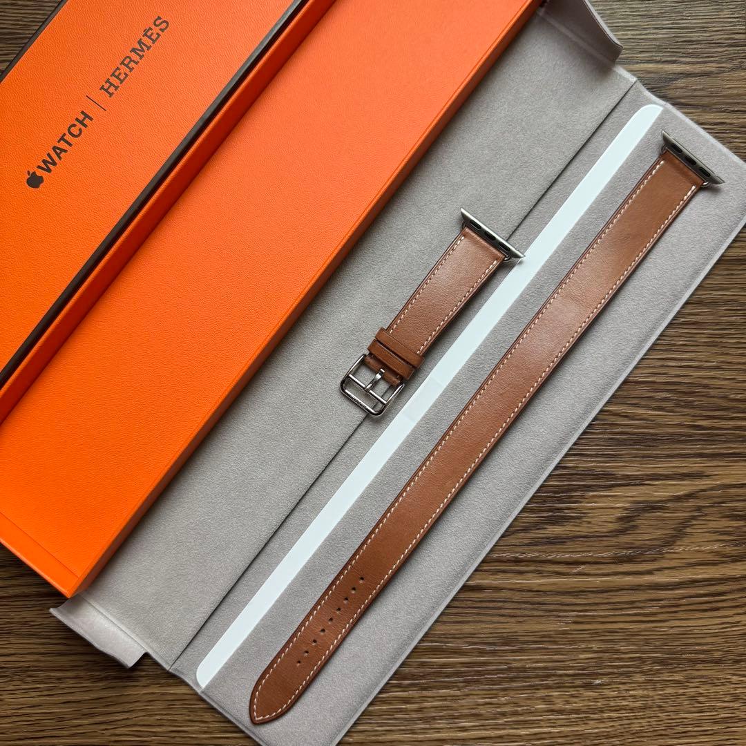 2398 Apple Watch エルメス　ブラウン　二重　ドゥブルトゥール
