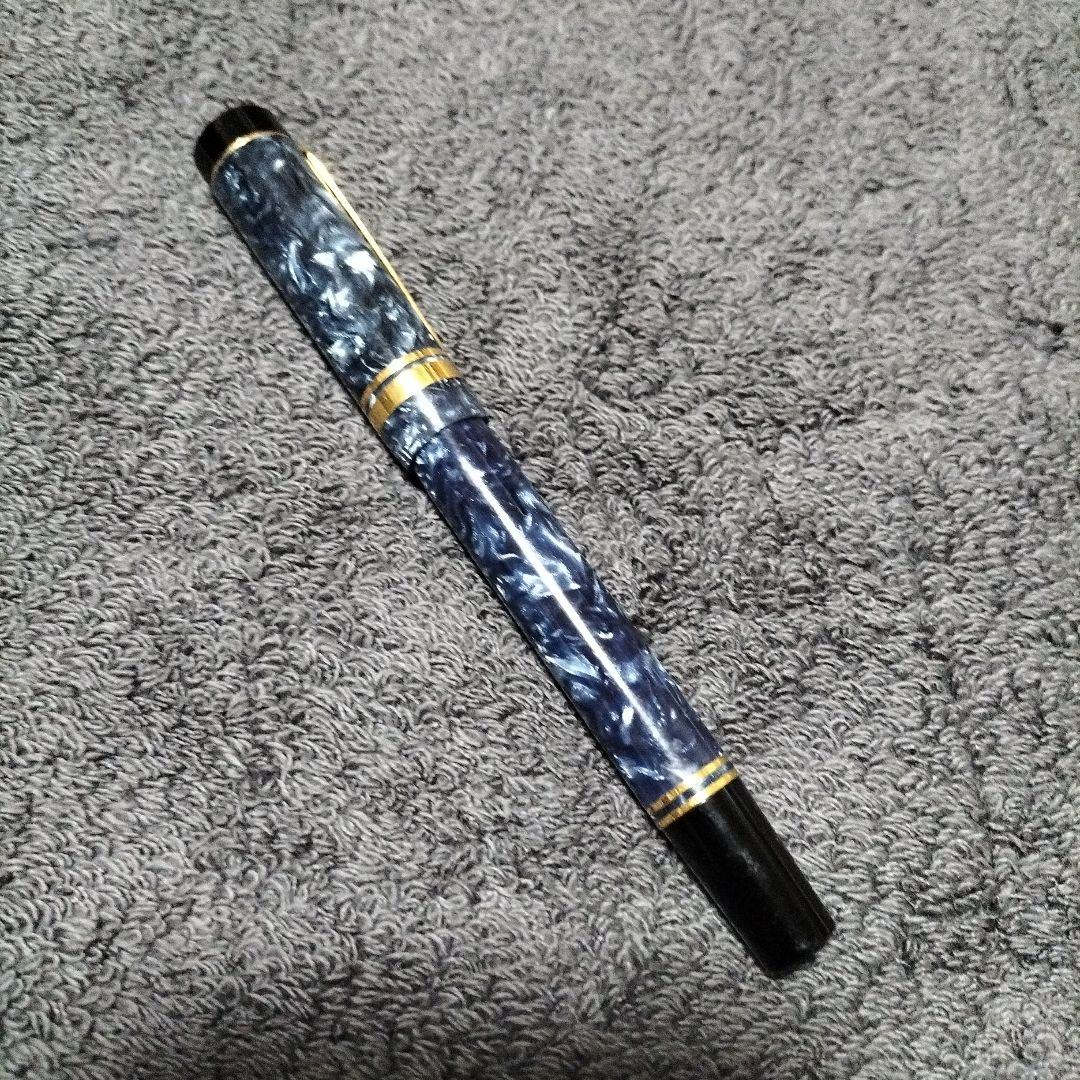 18ＫPARKER 青色と黒のマーブル模様 万年筆