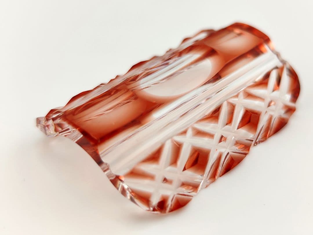 ★美品★島津薩摩ガラス工芸 薩摩切子 箸置（切子、江戸切子、薩摩切子）