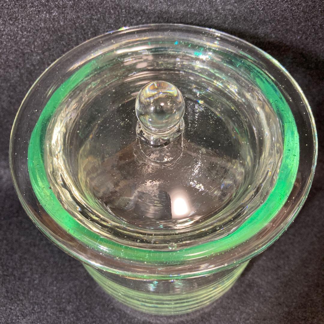 倉敷ガラス 小谷眞三 小谷真三 ポット 蓋物 吹きガラス 気泡