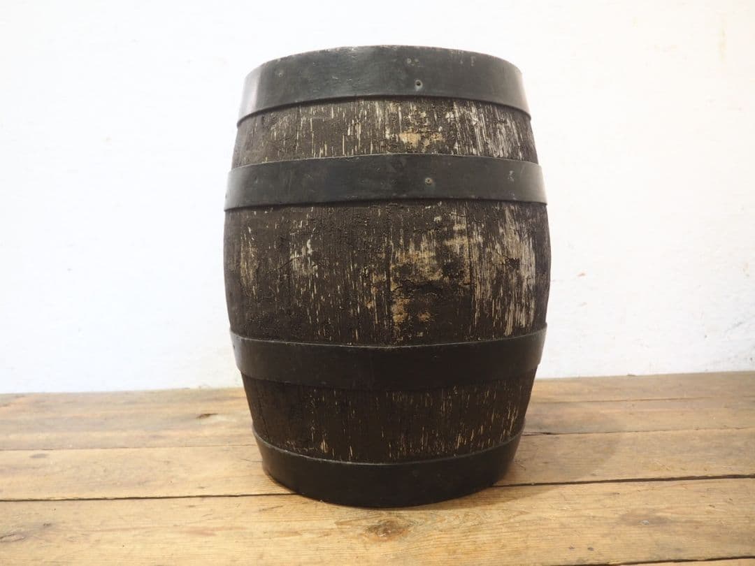 1222　ヴィンテージ　古い木樽のオブジェ　椅子　スツール　レトロ　アンティーク