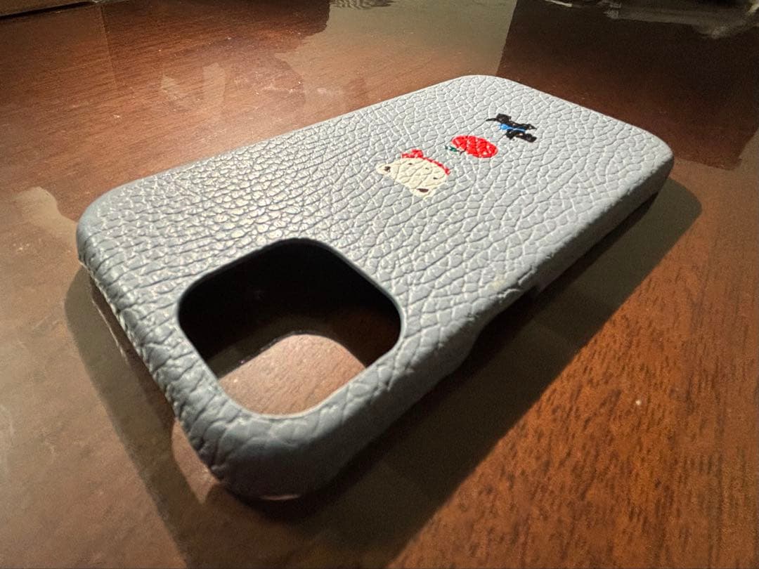 familiar iPhone15 ブルーグレー　ケース