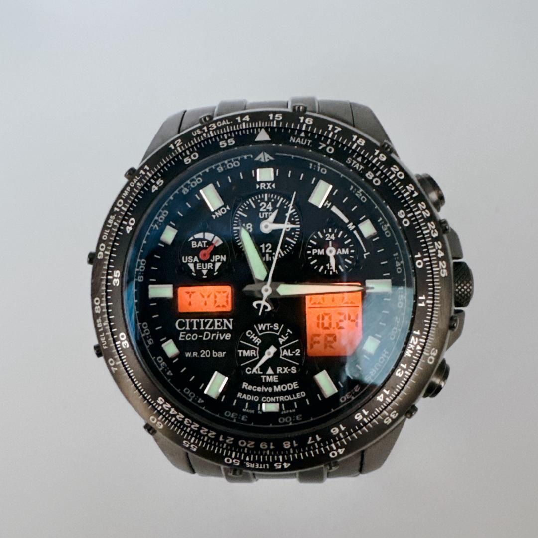 【美品】 CITIZEN プロマスター スカイ ナビホーク U600　ガンメタル