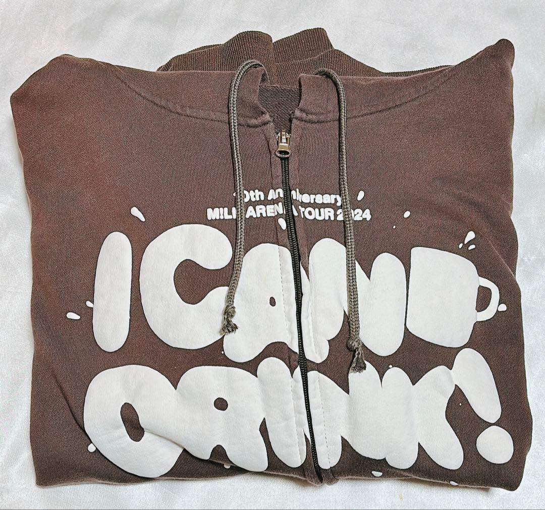 M!LK パーカー ICANDRINKかわいすぎジッパー L パーカー