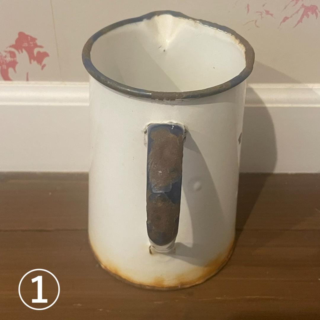 イギリスアンティーク ホーロー ジャグ 3個 ブロカント 蚤の市 ヴィンテージ