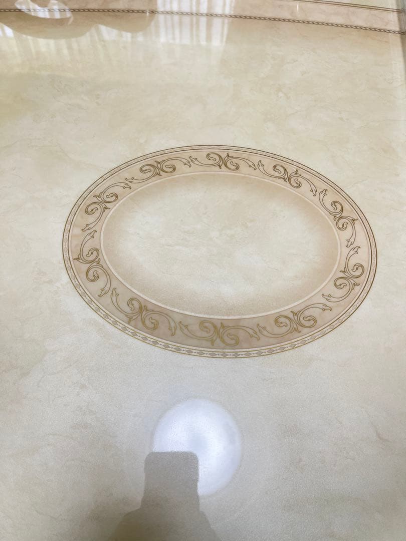 イタリアサルタレッリ　ホワイト楕円形クラシックテーブル