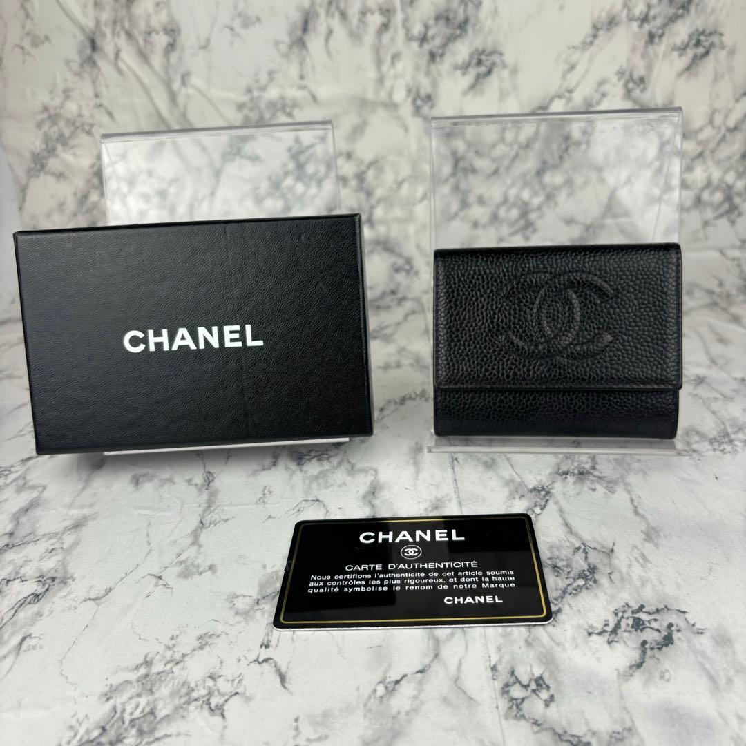 88 CHANEL キャビアスキン　ココステッチ　ケース
