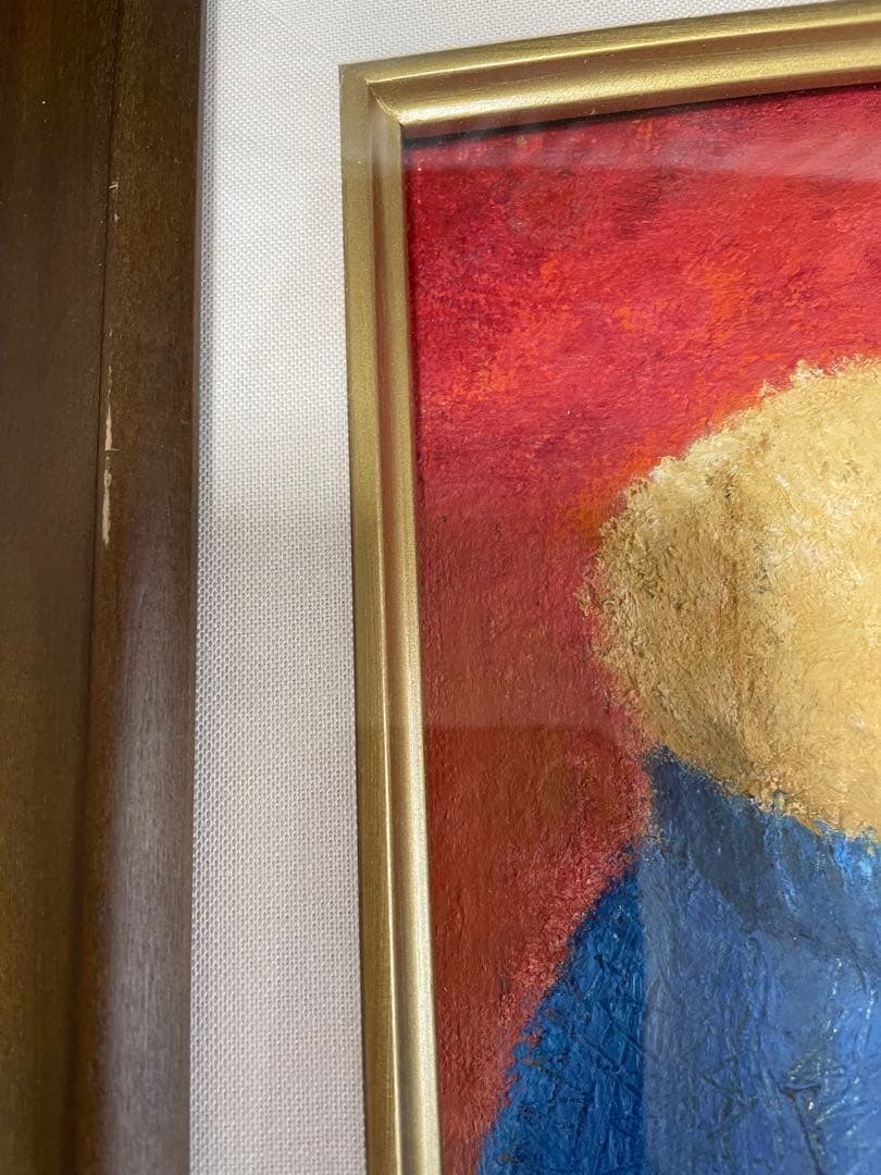 【油彩画】　「テディベア 」　SMサイズ 額付き